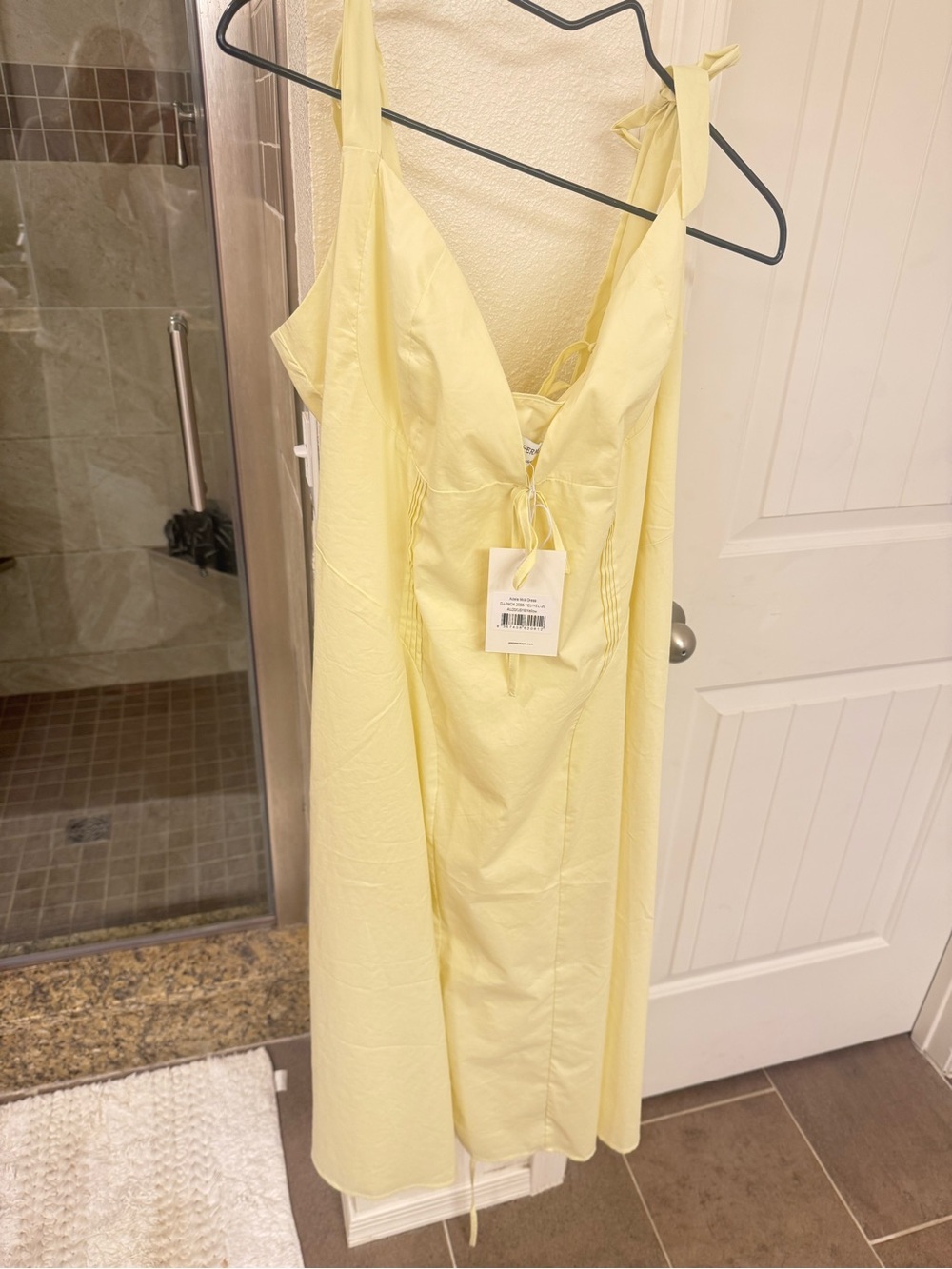 Peppermayo Pale Yellow Tie-Shoulder Midi Dress - Picture 3 of 7